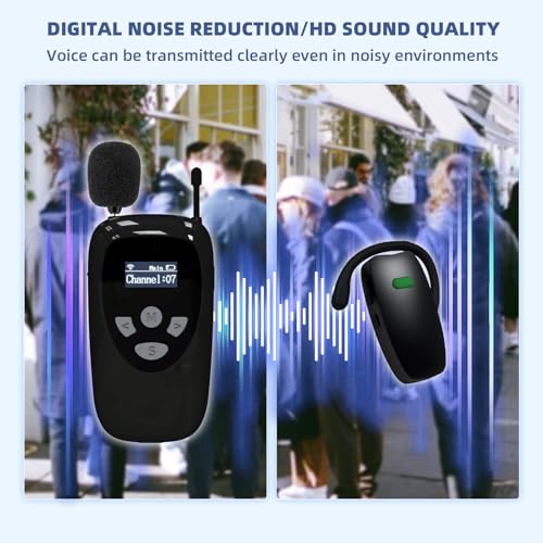 Image of Wireless Tour Guide System,1 Transmitter 10 Receivers Tour Guide Microphone,10-Slot Charge Case,Tour Guide Headset System for Museum Tours, Factory Tours, Tour Guides and Sightseeing Tours