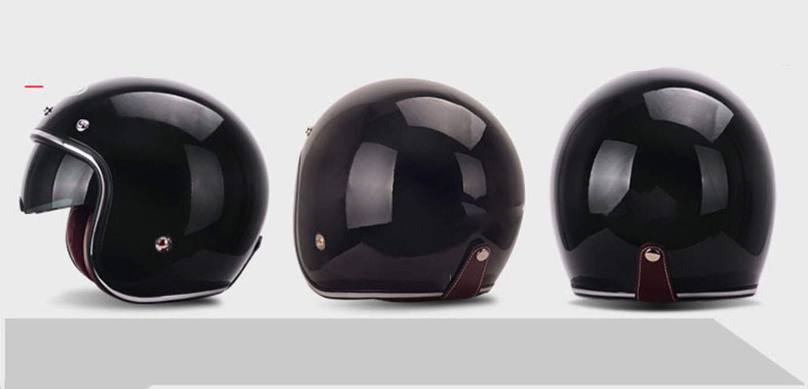 Casque Moto Vintage 3/4 - Style Rétro, Homologué ECE, Tailles M à XXL (54-63 Cm), Pour Cruiser Et Scooter