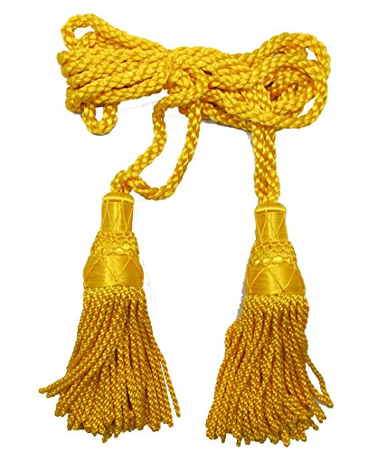 Cordon Stewart Bugle en soie jaune avec tressage haute résistance pour fanfare