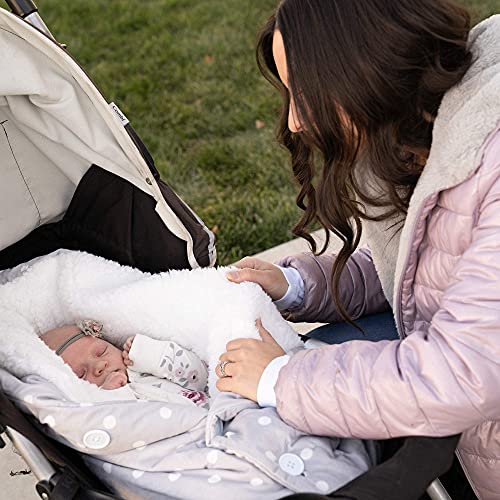 Snuggle Baby - - Swaddle Blanket For Newborn Boy Or Girl 0-9 Months - - Multi-Use Infant Wrap - - Extra Soft Plush Exterior And Fleece Interior Lining Keep Baby Snug & Cozy - - White Dots #TOP5