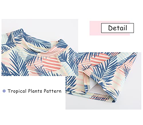 Image of HowJoJo Girls Two Piece Swimsuits Long Sleeve Rash Guard Set Kids Bathing Suits UPF 50+