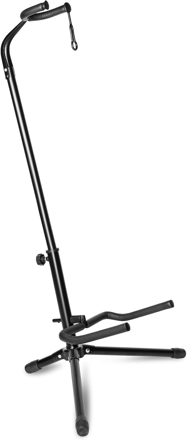 Folding Tripod Guitar Stand Compatible with Proline-Adjusatble Height From 24-30 Inch with Neck Protect Foam Holder,Black,1PC