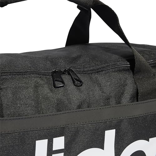 Image of adidas Essentials Linear Duffel Bag, Black /White, One Size, Duffel Bag
