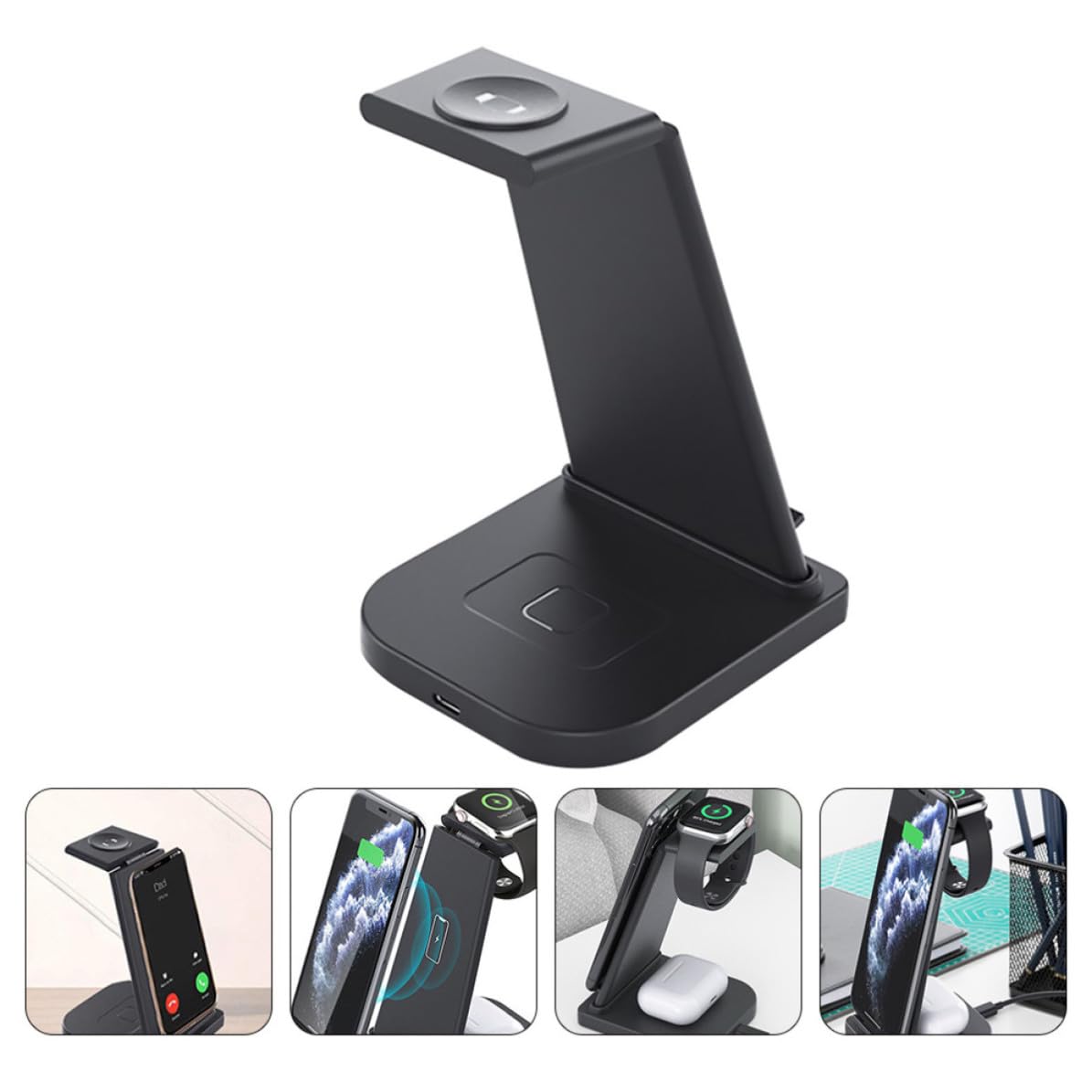 Cargador Inalámbrico Plegable y Desmontable para Teléfono y Reloj