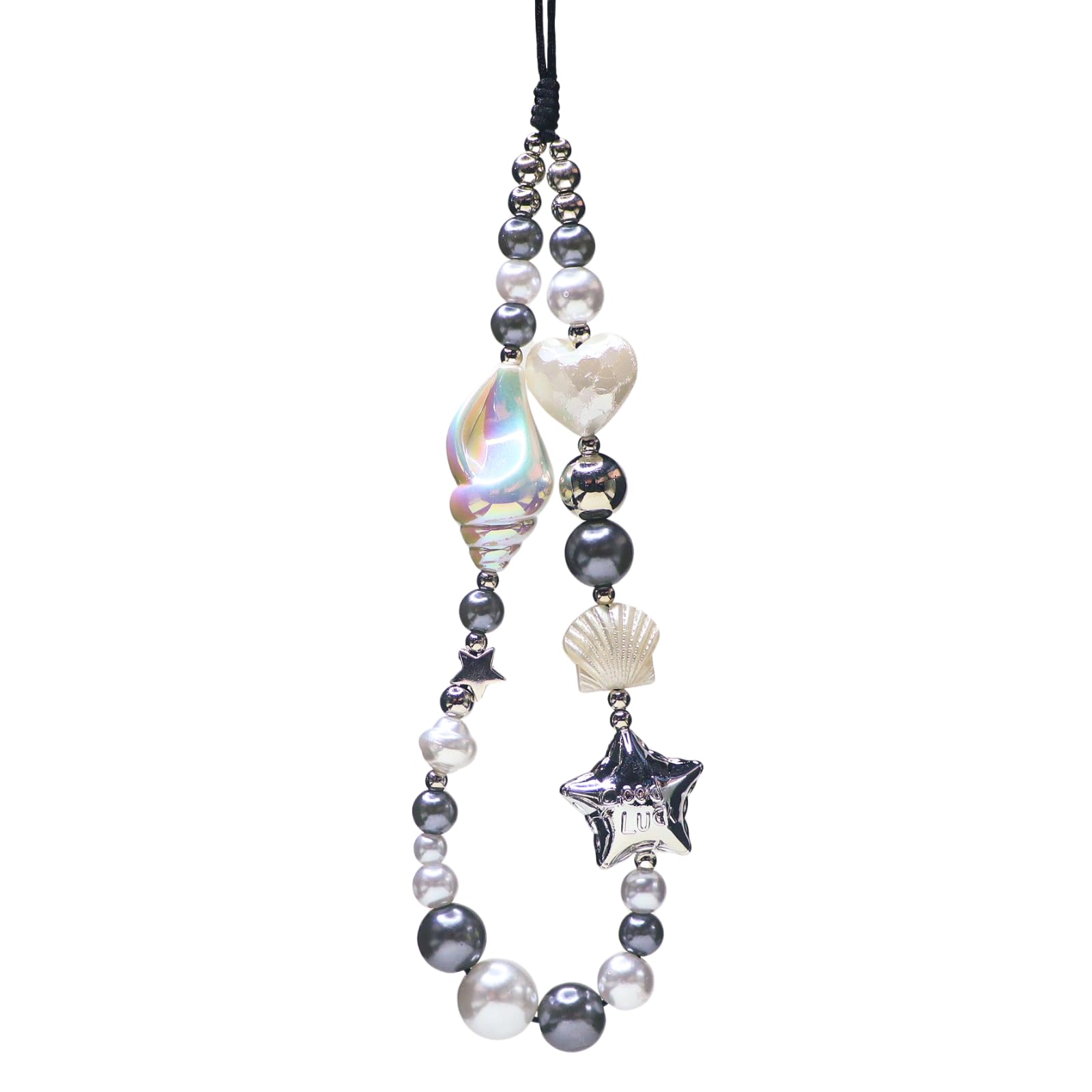 Cute Beaded Camera Wrist Strap for Phone, Digital Camera Charm Lanyard, Pearl Beaded Chain for Bag Keychain Gift
