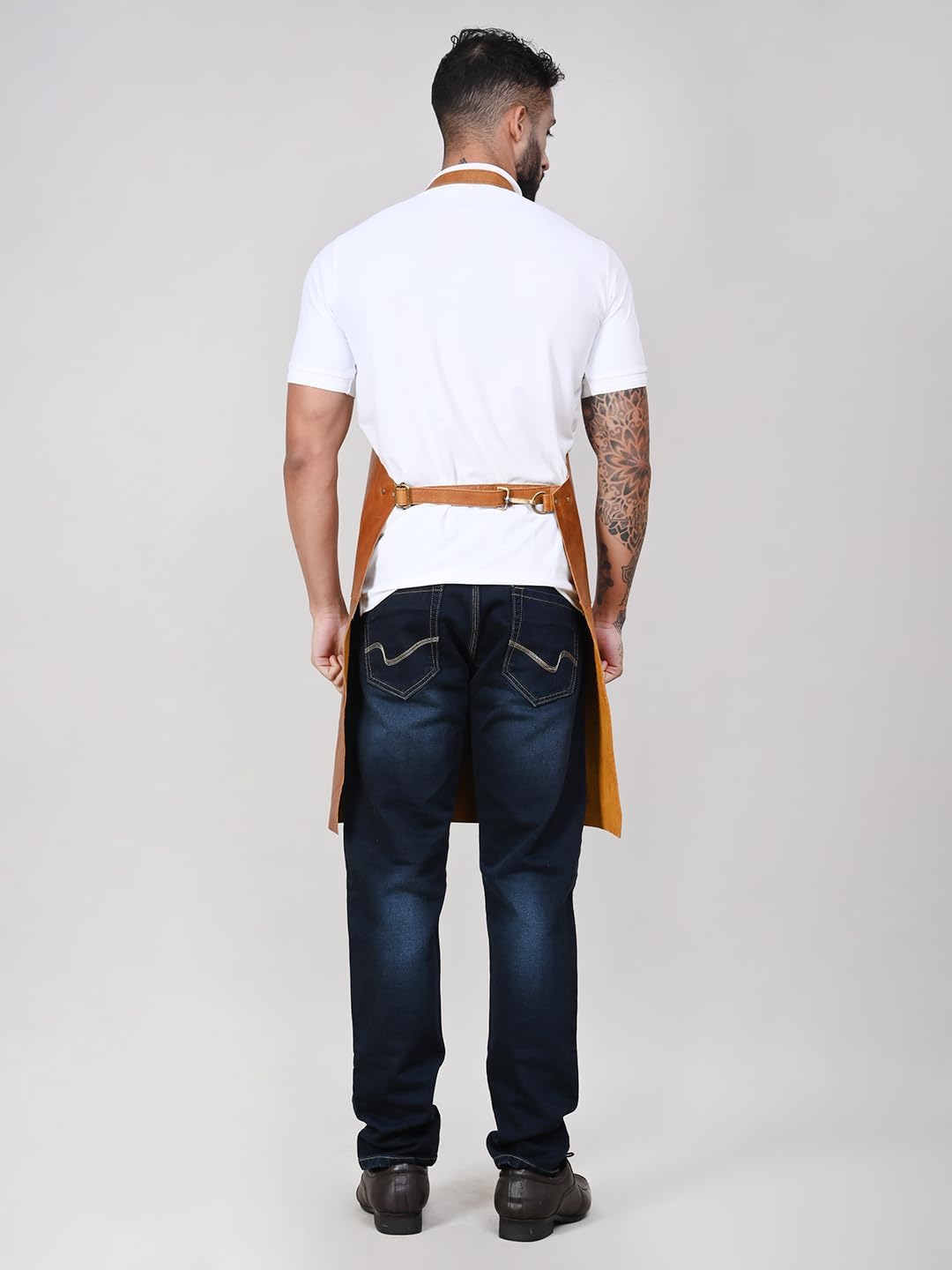 RABADA Leather Apron with Tool Pocket, Heavy Duty Apron, Woodworkers Apron, Mechanics Apron, Blacksmiths Apron, Carpenter Apron, Heat and flame resistance aprons, Adjustable M to 4XL Apron., Brown