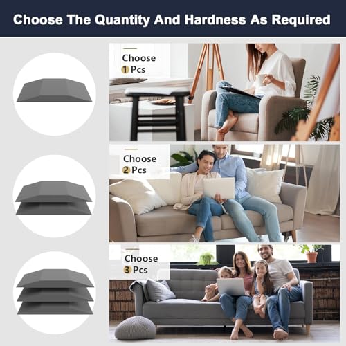 Image of Couch Cushion Support for Sagging Seat - 22 inch x 22 inch High-Density Trapezoid 35D Foam Sofa Cushion Supports, Couch Supporter for Under The Cushions, Grey Set of 2