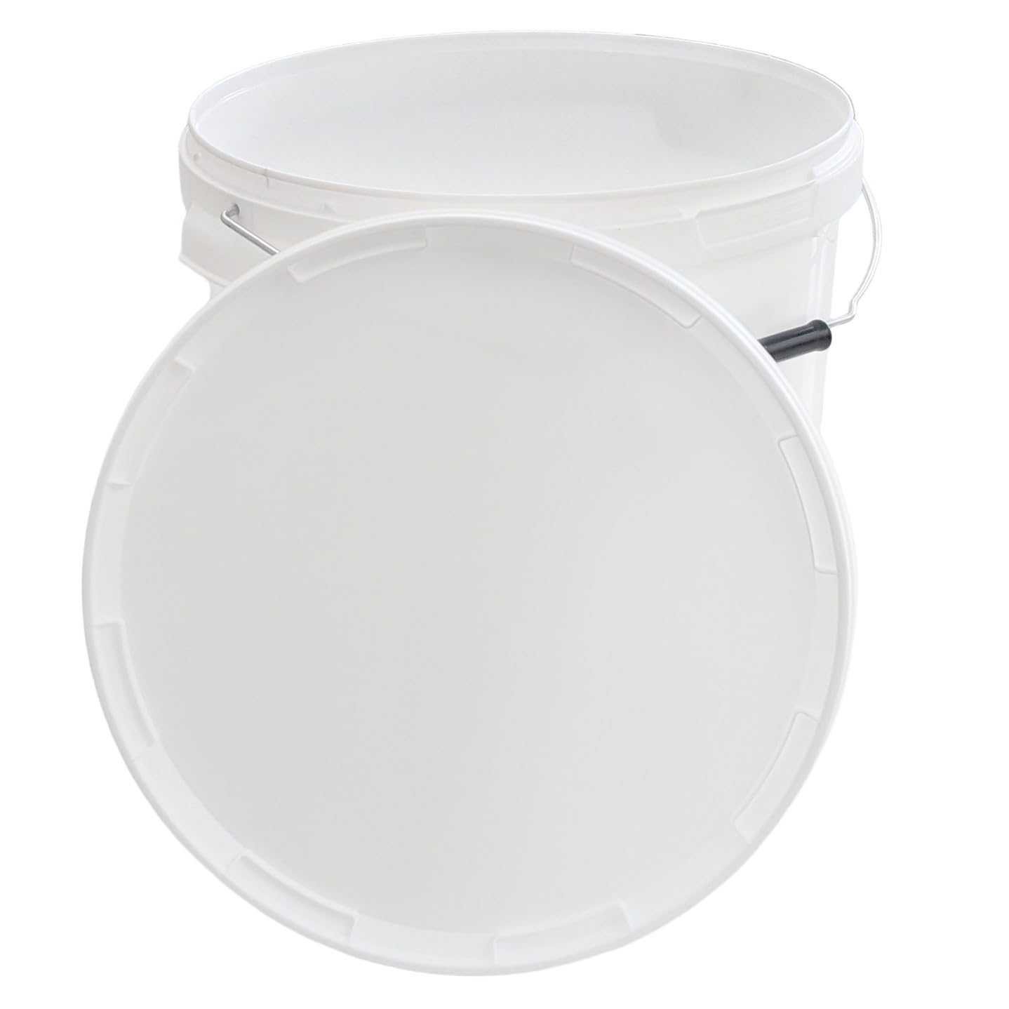 Secchio con coperchio, 16 litri, blu, per uso alimentare, ermetico e stabile, secchio vuoto con manico e chiusura, coperchio per alimenti, prodotti chimici, vernice per pareti, detersivi in polvere