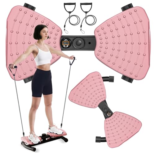 (440 lbs Weight Capacity) Waist Twister, Waist Twister Machine Exercise Fitness Tool, Twist Machine for Slim Waist and Core, with Smart LED Digital Display, 20dB Ultra-Quiet for Women Men (Pink)