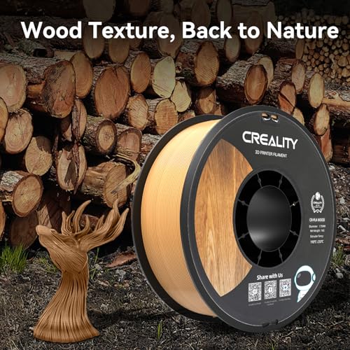 Image of Creality Wood Filament PLA, Dark Brown PLA Filament 1.75mm, Dimensional Accuracy + /- 0.03mm, Warp-Free and Clog-Free, 1KG Spool (2.2 lbs), Fit for 99% 3D Printers