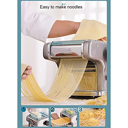 FACAZ Nudelmaschine, Elektrische Nudelmaschine, Edelstahl Nudelmaschine, Nudelteigschneider für Spaghetti Ravioli Gemüse… – Bild 3