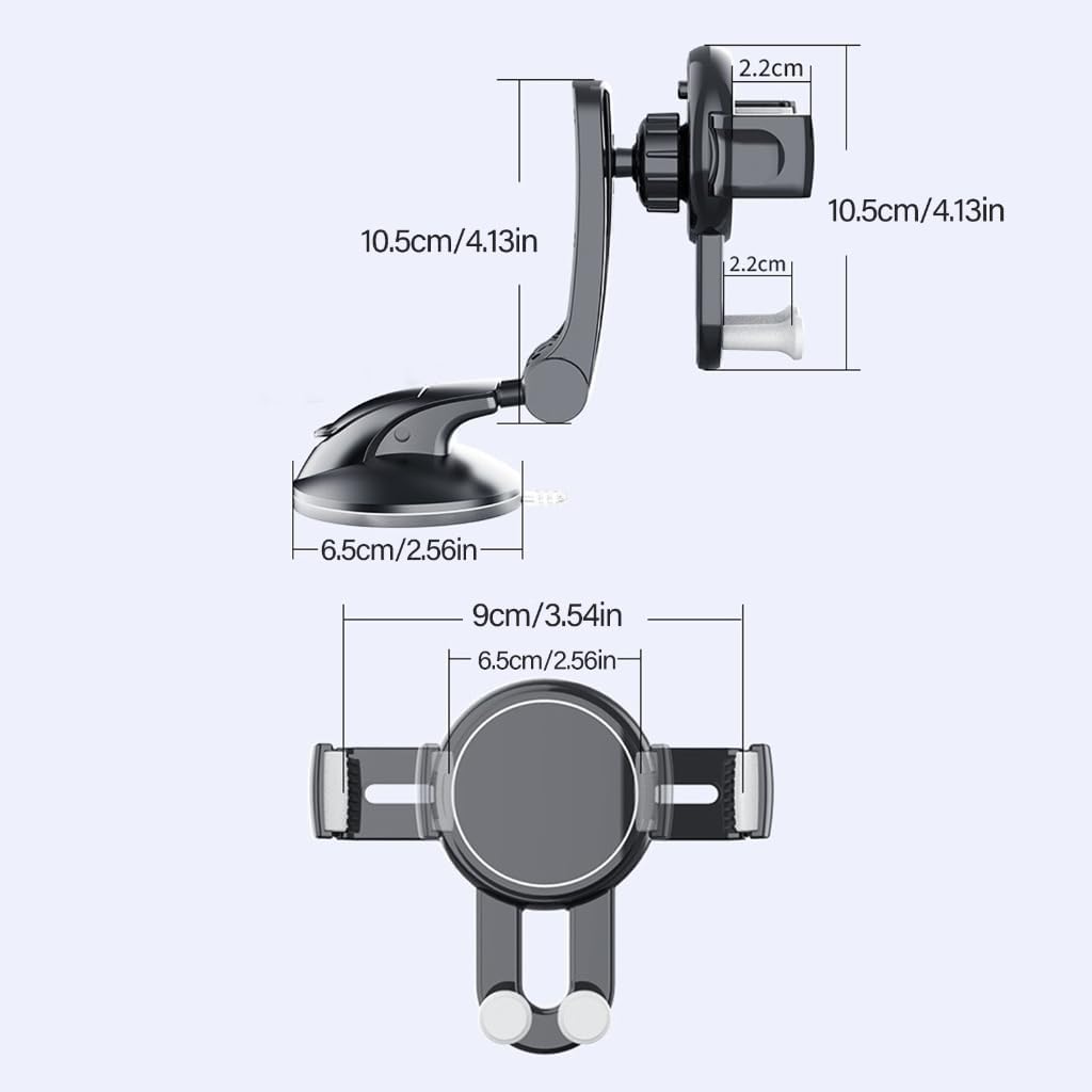 Car Phone Holder Mount Stand for Windshield & Air Vent with Powerful Suction Cup image 5