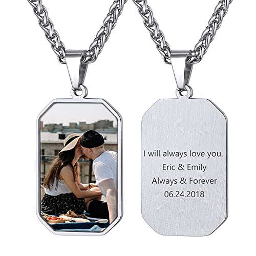 Bijoux acier inoxydable de haute qualité avec médaille gravée et lettre or