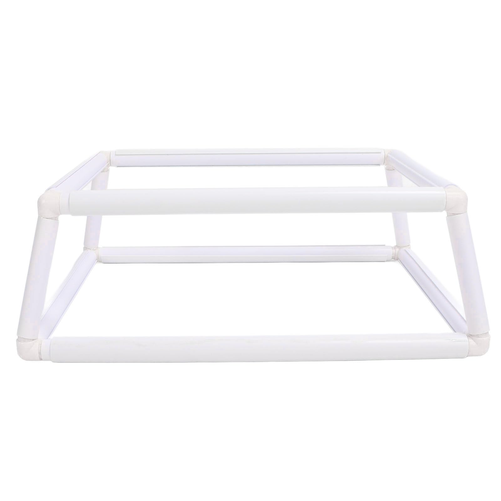 YedaHcy Double Layer Embroidery Frame Holder, Handheld Stitch Hoop Rack for Needlework, PP and Material, On, Versatile Use for Sewing, Fabric Painting, Basting, (White)