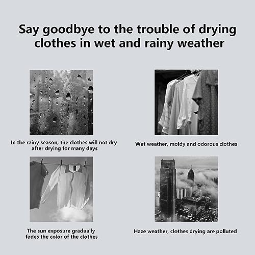 Verwarmde drogers voor het drogen van kleding, sneldrogende afstandsbediening kleding luchter, energiebesparing opvouwbare verwarmde lucht regenachtig weer, geel - Image 7