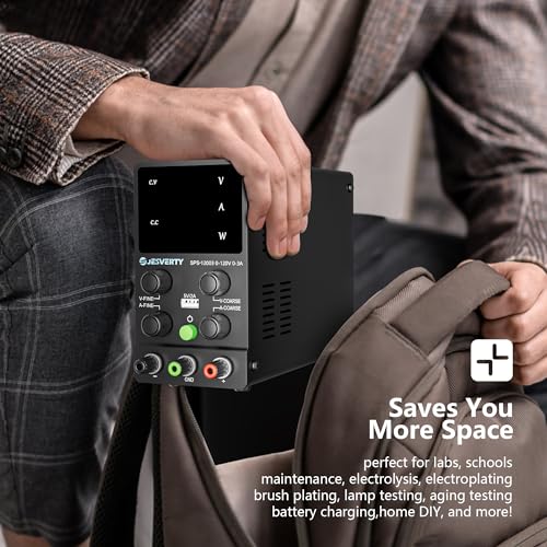 Image of Variable DC Power Supply, 120V 3A Adjustable Switching DC Bench Linear Power Supply with High Accuracy 4-Digit LED Display, 5V /2A USB Port, Coarse and Fine Settings