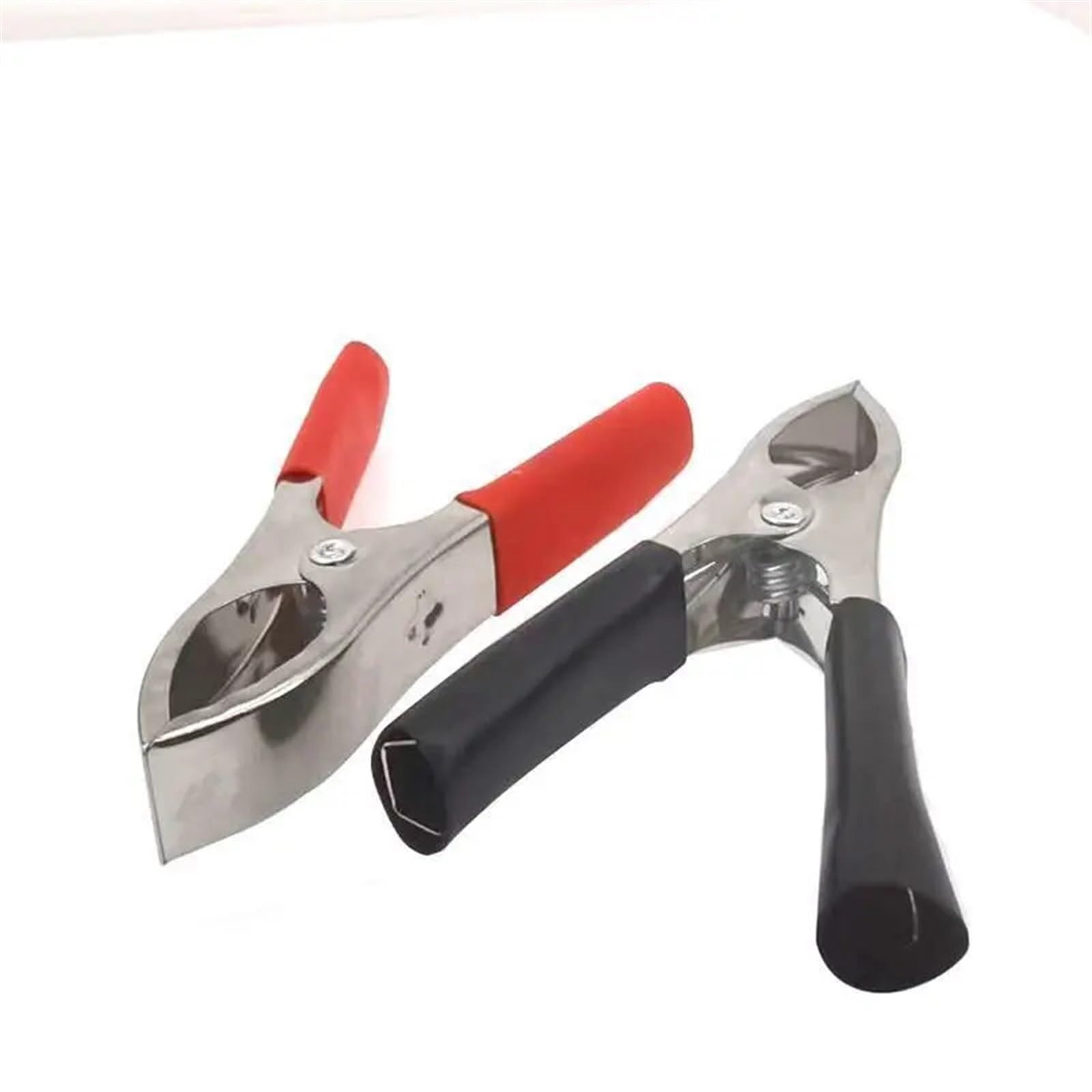 Crocodile Clips 2PCS 30A 50A 100A Car Alligator Clips Battery Clamps Crocodile Clip Red Black Positive Negative 70MM 80MM 90MM Length(30A 1P Black 1P Red)