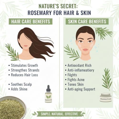 Image of 100% Natural Rosemary Dried Leaves 500g | Premium Culinary Herb for Cooking, Seasoning & Herbal Tea | Rosemary for Hair Growth, Scalp Care & Hair Oil Infusion | Antioxidant Rich, Chemical Free, Pure & Natural