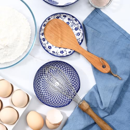 Selamica Ceramic Spoon Rest with Holder, 4.8 Inch Spoon Rest for Stove Top, Spoon Holder for Kitchen Counter, Coffee Spoon Holder, Utensil Rest for Cooking, Ladles, Tong, Set of 4, Vintage Blue by Selamica - Used condition - Image 5