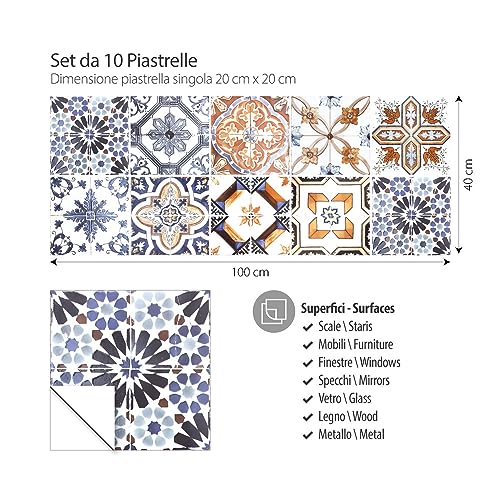 RE-COVERTILES, Tile Stickers for Bathroom and Kitchen 10 Pcs 20x20 cm - Image 3