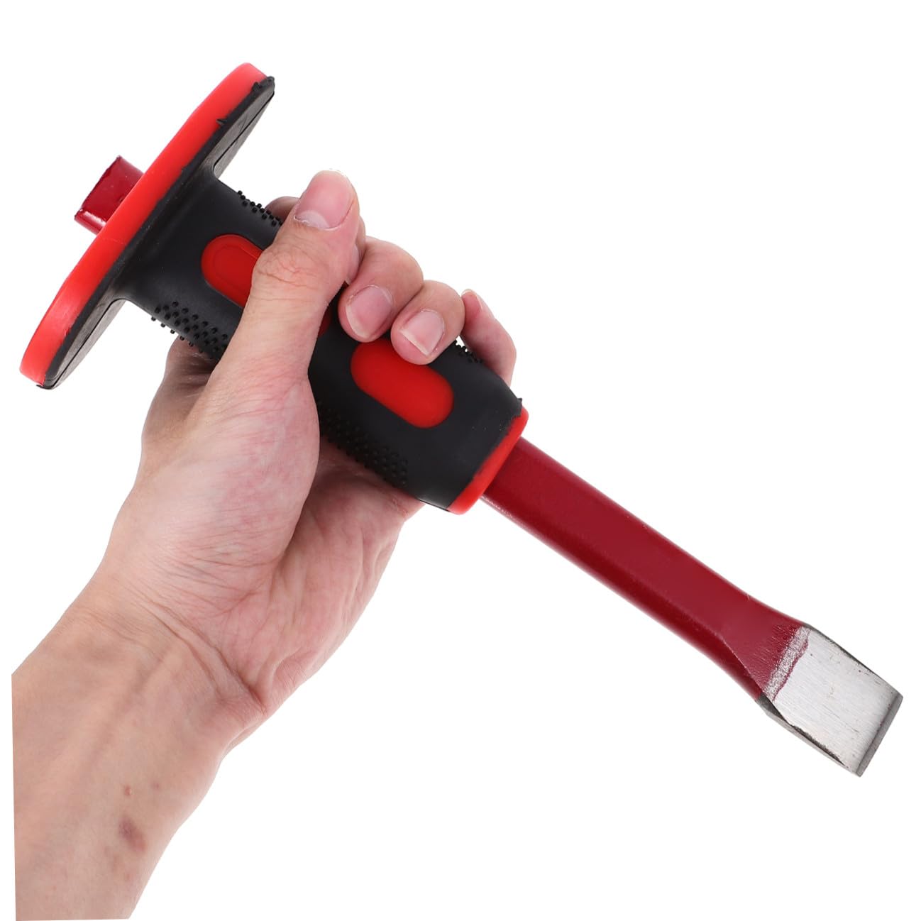 LIFKOME Set Scalpelli per Calcestruzzo e Roccia 250 MM Scalpello Piatto e Punta Protezione Mano Ergonomica Utensili da Muratura per Demolizione e Intaglio Impugnatura Antiscivolo per