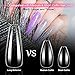 Clear Long Coffin Shaped Fake Nails, Ballerina Full Cover Acrylic Nail Tips, 100pcs Artificial False Nails with Nail File/Cuticle Pusher/Case for Salon Nail Art, DIY Long Coffin Nails Design Kit