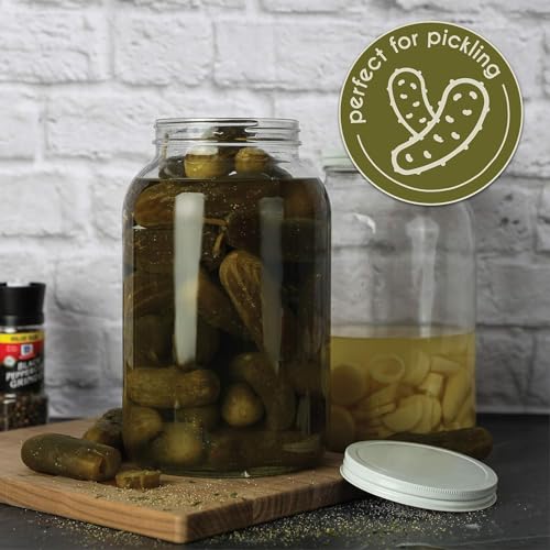 Image of kitchentoolz 1 Gallon Glass Jar with Lid - Extra Wide Mouth Mason Jar - Made in USA