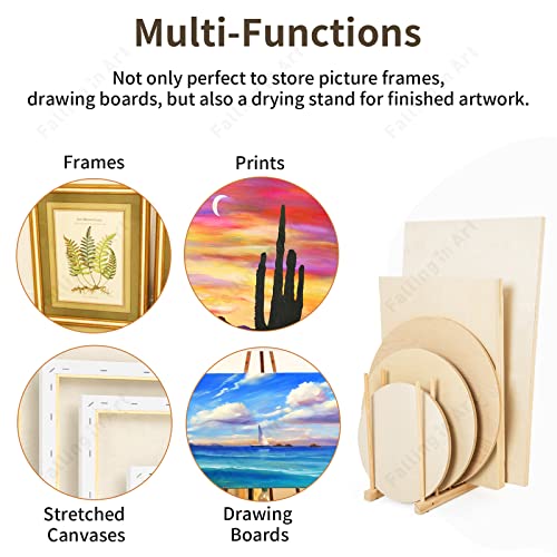 Image of Falling in Art Small Wooden Art Storage Rack - Canvas Drying Stand for Artworks, Frames, Canvases, Drawing Boards, Prints, Panels, Paintings Display