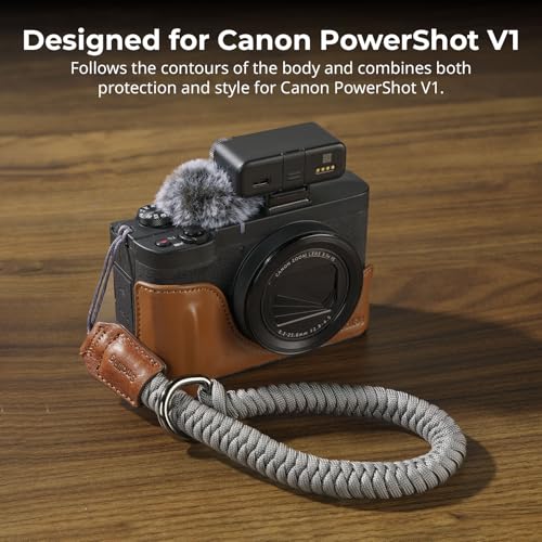 Kit de Funda de Cuero para Canon PowerShot V1 miniatura 3