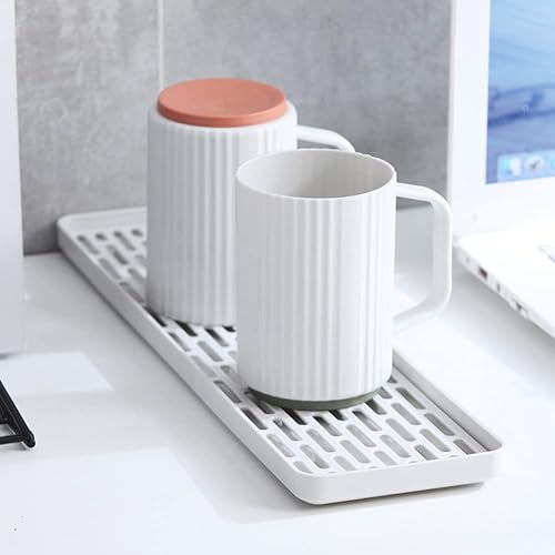 Miniatura 3 de Bandeja de drenaje de platos, bandeja de drenaje de 2 niveles, almohadilla de secado de platos extendida para encimera de cocina, soporte de bandeja