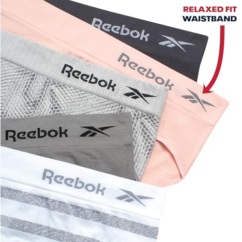 Image of Reebok Womens Hipster Panties 5 Pack Soft Stretch Underwear for Women | Moisture wicking hipster briefs with a tagless relaxed waistband Soft stretch fabric with a smooth, barely-there fit all day.