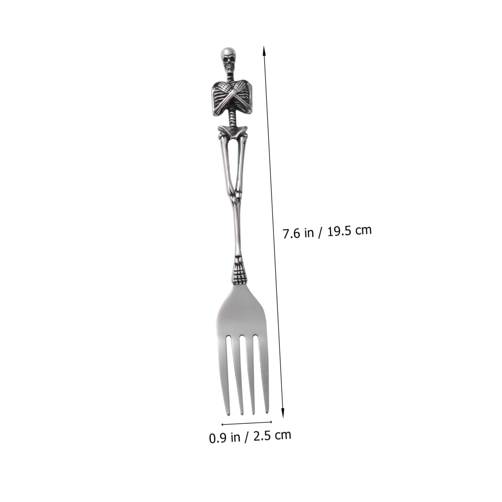 Mikinona Fork Retro Metal Tableware Kids Earring Cards for Selling Halloween Skull Cutlery Halloween Cookware Accessories Halloween Party Supplies Skeleton Titanium Steel Spoon