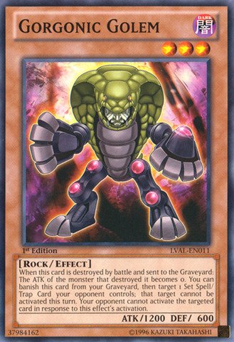 gorlag yugioh card YU-GI-OH! - Gorgonic Golem (LVAL-EN011) - Legacy of The Valiant - 1st Edition FINAL FANTASY TCG - Type:BGS (Beckett) - BLACK ONLY VSTAR Universe poster collection