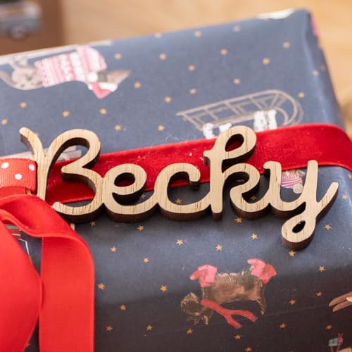 Personalised Christmas name gift tag laser cut custom gift tags
