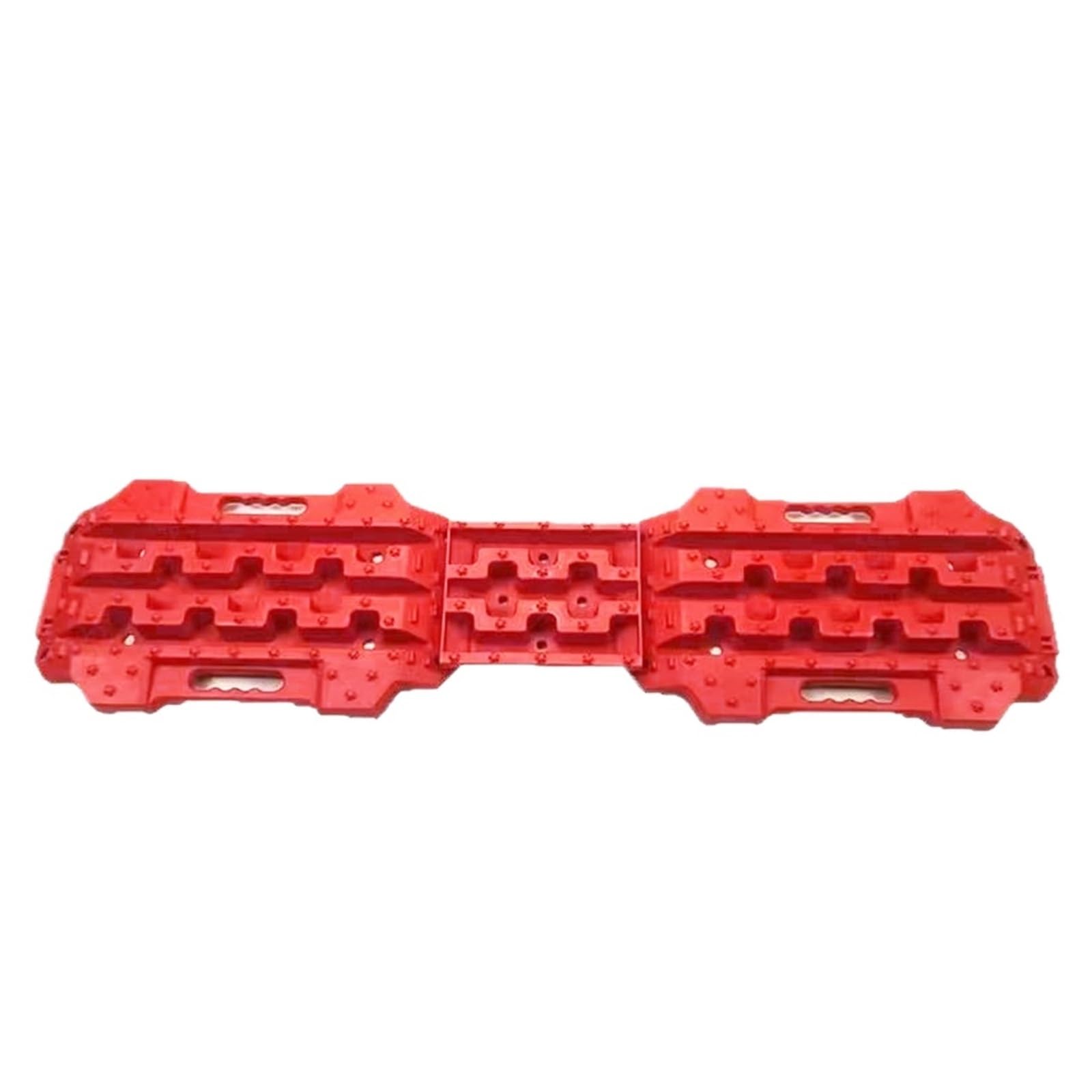 Recovery Traction Boards Off Road Traction Boards Spliceable Recovery Track Mat For 4WD Mud Sand Snow Ramps Tire Tool With Base(3PC-Red)