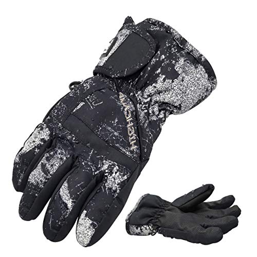 Highcamp - Guantes de esquí para niños y niñas, impermeables, cálidos, para invierno - Gris - 8-10 años