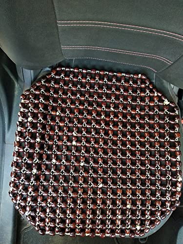 Image of Q1 Beads MCoffee Wooden Beads Acupressure mat car Bead seat Cover Cushion for car & SUVs (Universal Fit,Any Brand Car /SUVs)