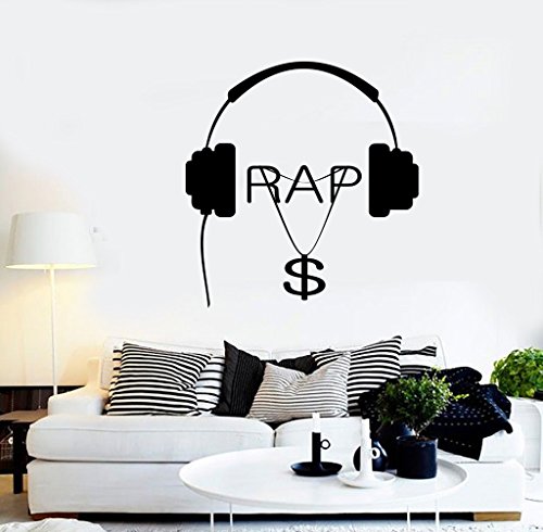 N.SunForest Music Hip Hop Rap Songs Money Vinly Sticker Wall Decal Mural Home Baby Nursery Wall Decoration Art