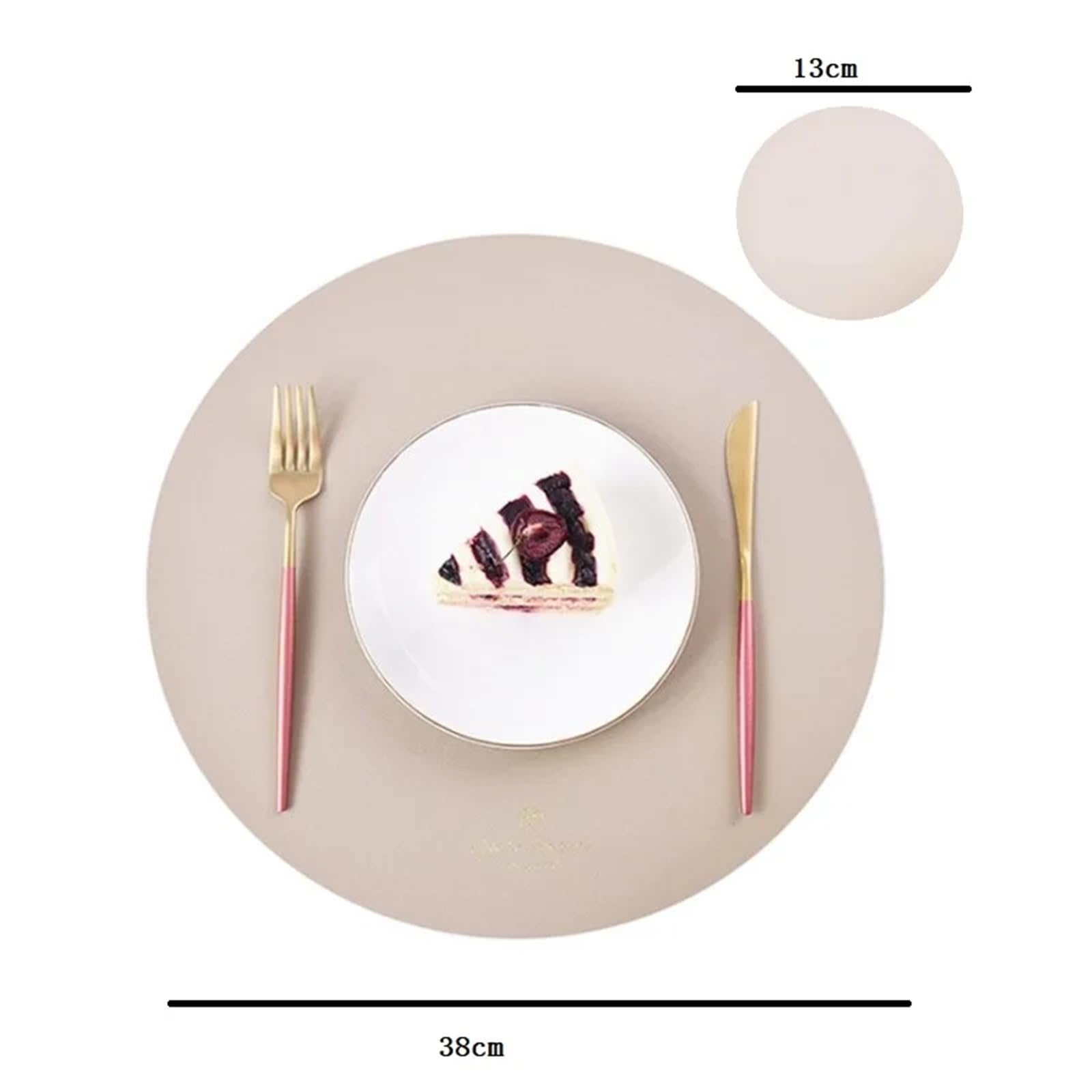 Lot de 6 sets de table ronds en similicuir imperméable pour cuisine