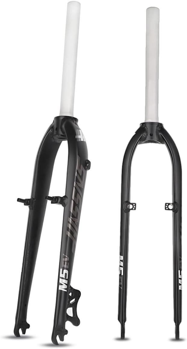 26" 27.5" Mountain Bike Rigid Forks 1-1/8" Threadless Straight Tube Disc/V Brake Bike Fork Hard Forks Ultralight Aluminum Alloy Bike Rigid Fork QR 9X100mm
