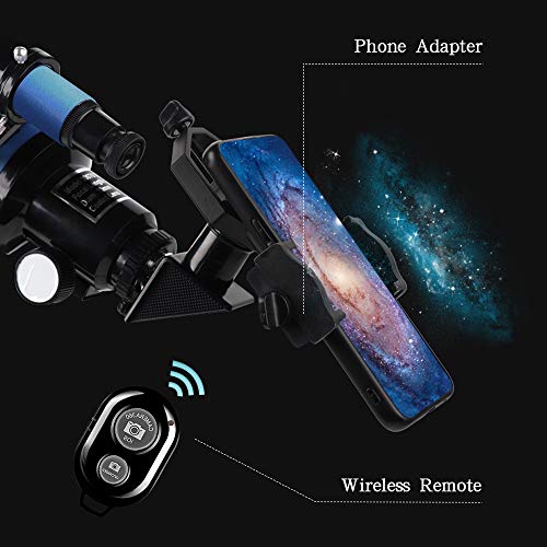 ToyerBee Telescope for Kids&Beginners, 70mm Aperture 300mm Astronomical Refractor Telescope(15X-150X), Portable Travel Telescope for Adult with A Finder Scope, A Phone Adapter& A Wireless Remote - Thumbnail 6