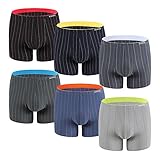 KAYIZU Men's Underwear Ultra Soft Cotton Stripe Boxer Brief (6-Pack) Medium
