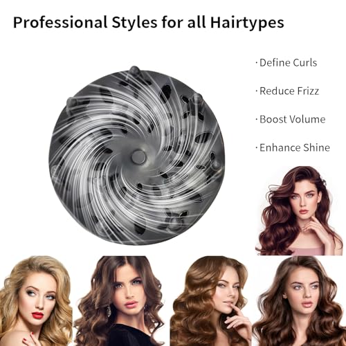 Diffuser Attachment for Hair Dryer, Blow Dryer Nozzle-Specific Hair Diffuser for Curly Hair and Natural Wavy Hair, Suitable for Hair Dryers 4.0-4.4cm (Black)