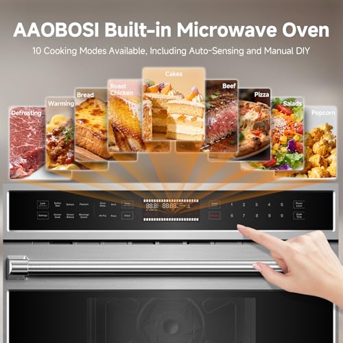 Image of AAOBOSI 30 Inch Built-in Microwave Oven Air Fryer Combo Convection Oven