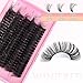 Winifred Lash Clusters 25mm Cluster Eyelash Extensions 100D Thick Volume Eyelash Clusters D Curvature Long Individual Lashes Wispy Lash Clusters DIY Lash Extension
