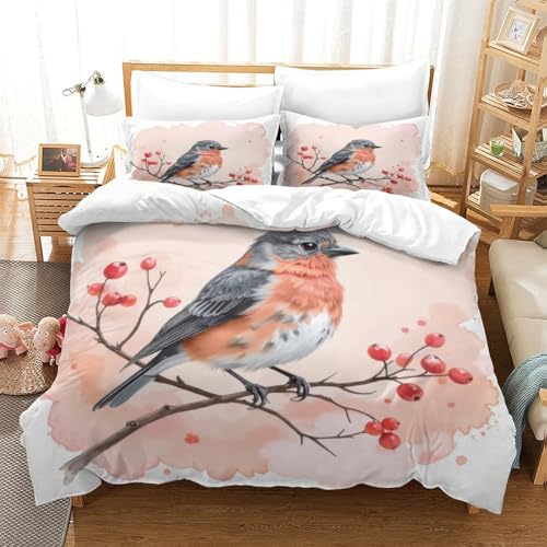 Parure de lit oiseau 200x200 cm avec housse de couette en microfibre - 3