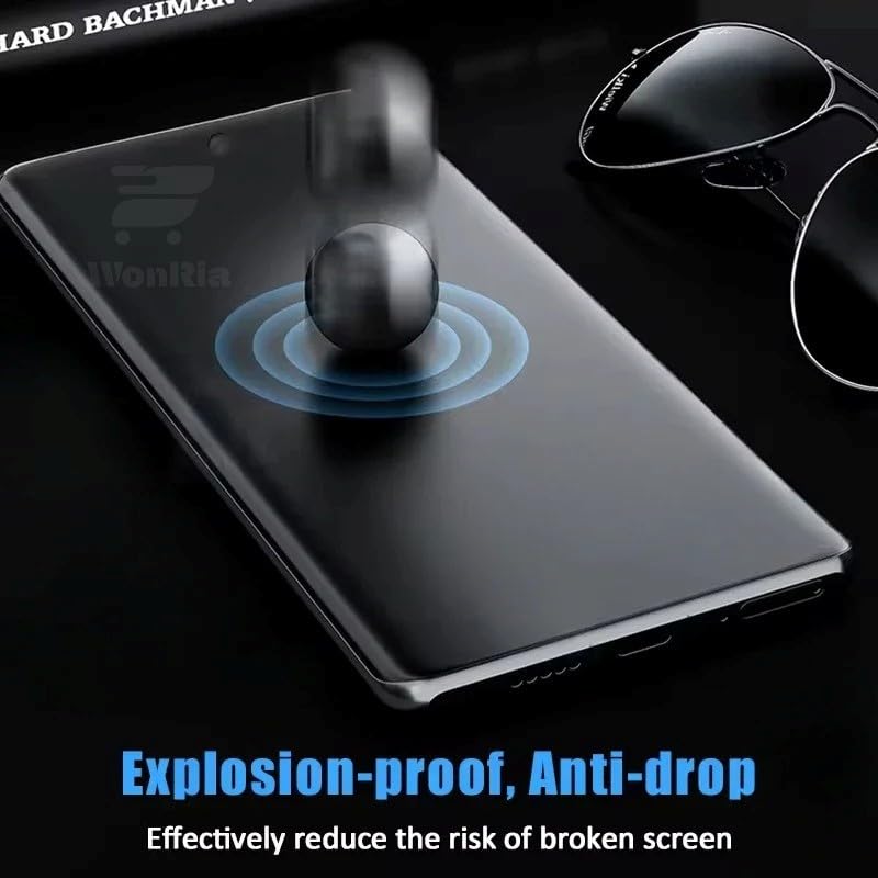 Image of WonRia 1 Pack - Premium Matte UV Tempered Glass For Redmi Note 14 Pro | Redmi Note 14 Pro Plus 5G Curved Screen Protecor Guard Fingerprint Compatible Edge to Edge - Installation Kit