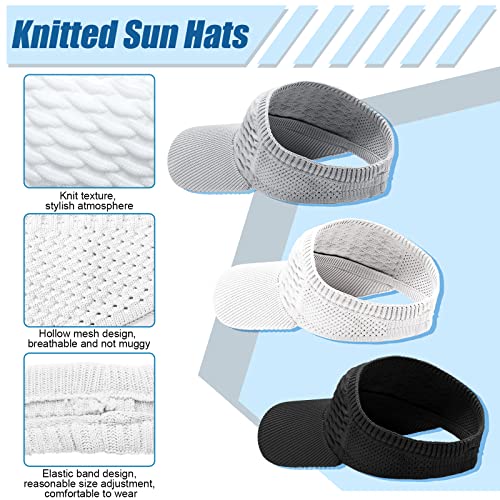 3 piezas gorros de visera para mujer, tejido, verano miniatura 2