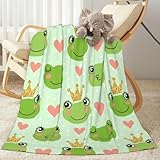 Duduho Cute Frogs Prince Baby Blankets Soft Warm Fuzzy Plush Bed Throw Blanket for Newborn Infant Toddler Girls Boys Kids, 30'X40'