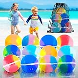 【Wiederverwendbare Wasserbomben】 Unsere wiederverwendbaren Wasserballons müssen nicht mit einem spritzenden Wasserhahn mit Wasser gefüllt werden und überspringen den Ärger mit dem Binden und dem frühen Sprengen. Versenken Sie einfach die Wasserbälle im Wasser, es wird automatisch das Wasser in nur 1 Sekunde einspritzen, lassen Sie schnell wieder in die Wasserschlacht einsteigen.